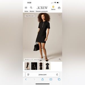 NWT J. Crew Black Button-Up Parc dress in four-season stretch